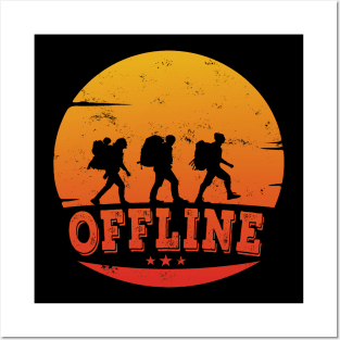 Hiking Funny Camping Offline No Smartphone Gift Posters and Art